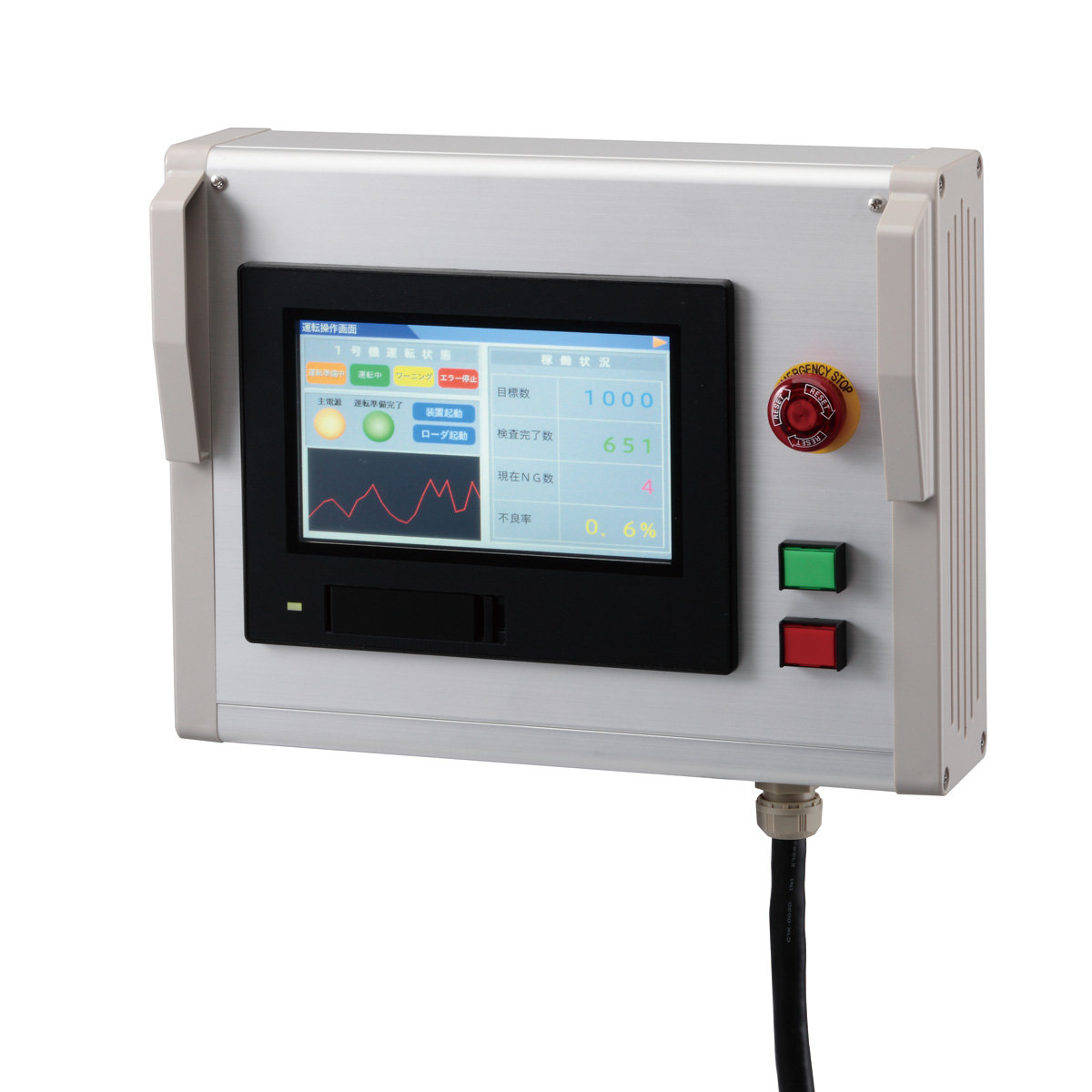 TBOX-H240-キーエンス（VT5-W07用）配線付加工済ボックススイッチ付-前開き