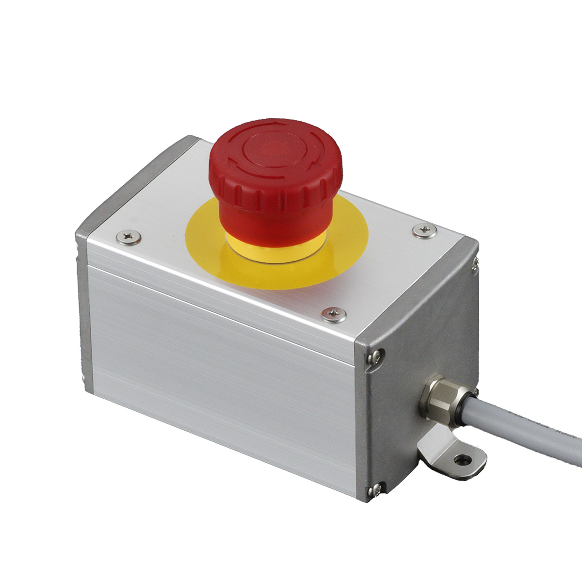 SBOX-62x60(F)-照光式非常停止（頭径φ40）1点/IDEC製付-3m配線済