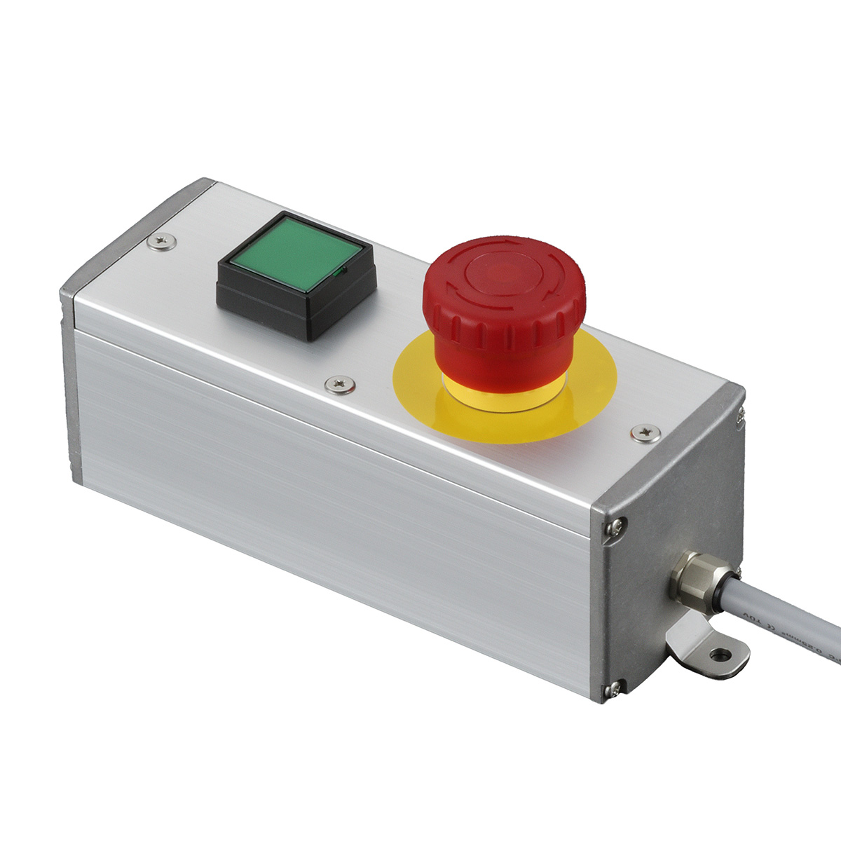 SBOX-62x60(F)-照光式非常停止+照光式押ボタン/IDEC製付-3m配線済