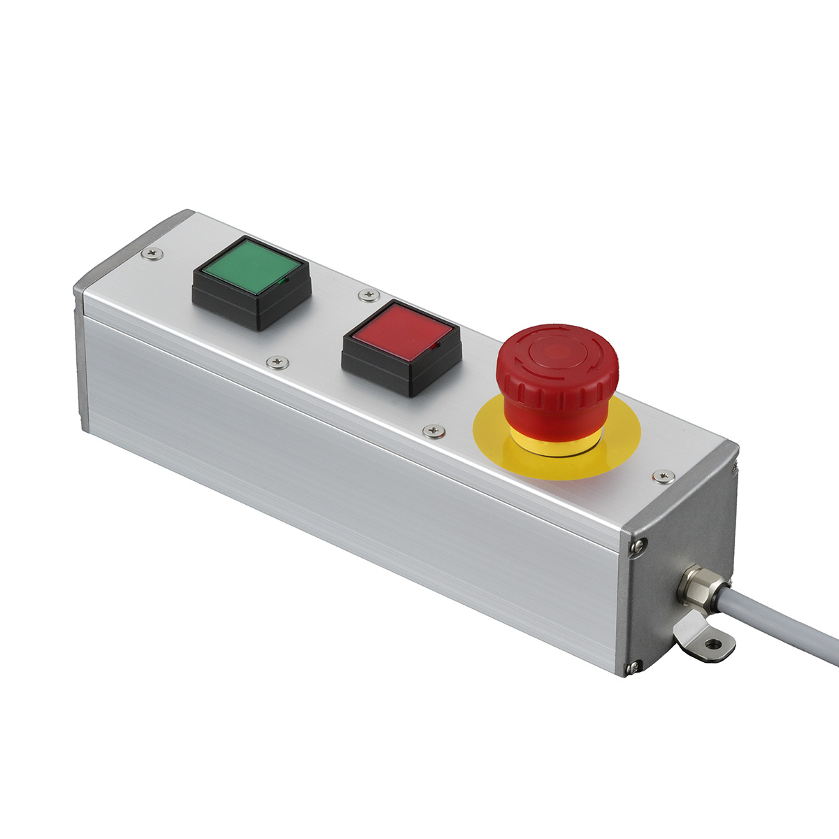 SBOX-62x60(F)-照光式非常停止+照光式押ボタン2点/IDEC製付-3m配線済